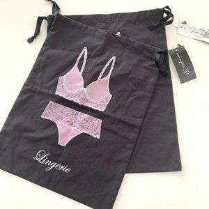 NWT! Lot of 2 INC Black Drawstring Lingerie Bags